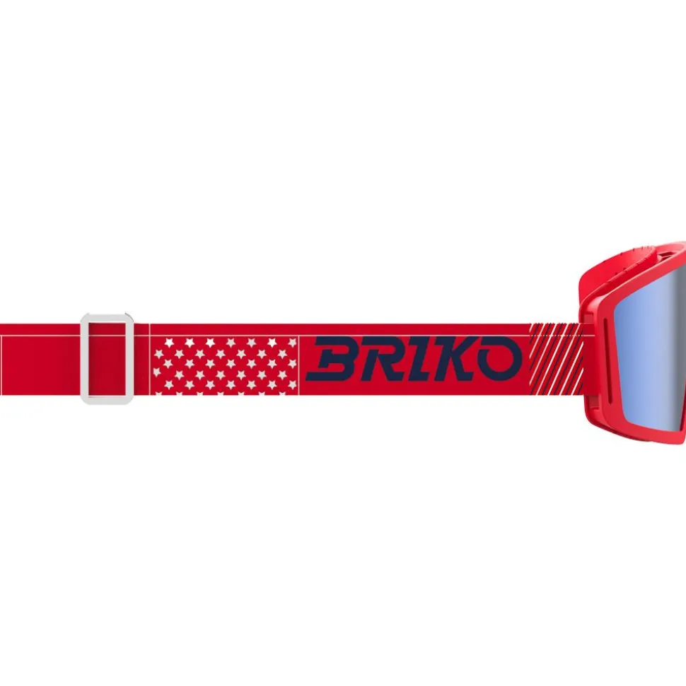 Masque de Ski Briko Frostbite Kids Usa Red Cardinal Tanagaroa Blue Blue Mirror