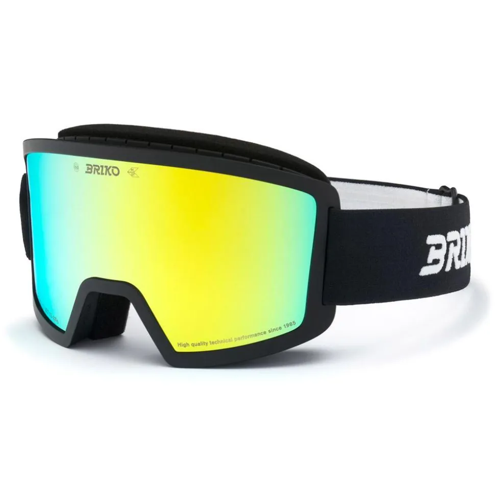 Masque de Ski Briko Frostbite Kids Black Yellow Mirror