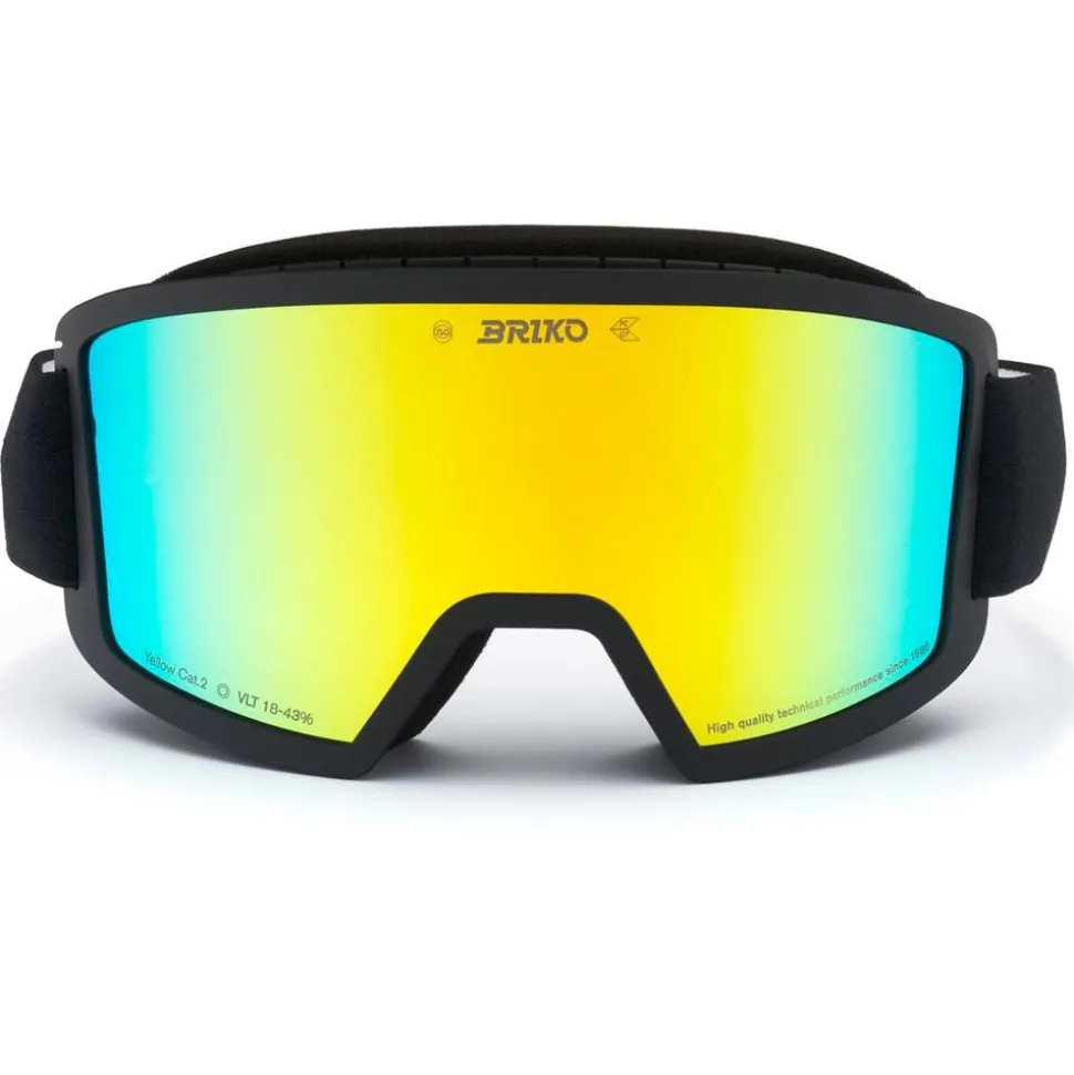 Masque de Ski Briko Frostbite Kids Black Yellow Mirror