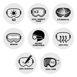 Masque de Ski Cairn Genesis Mat Eucalyptus Silver