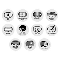 Masque de Ski Cairn Magnetik Mat Powder Pink Silver + Yellow