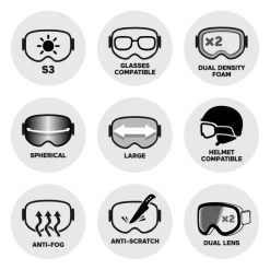 Masque de Ski Cairn Spot Otg Mat Black Silver Spx3000