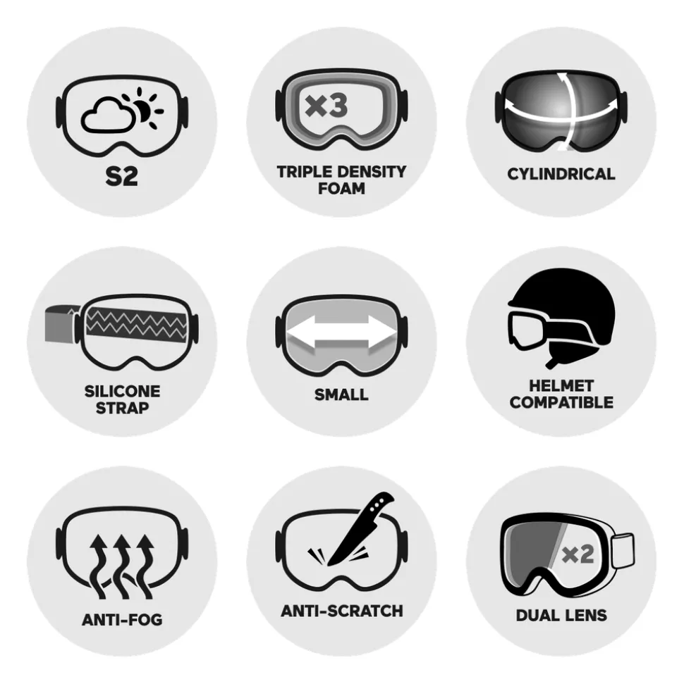 Masque de Ski Flaxta Prime Junior Black Flaxta Blue Silver Mirror