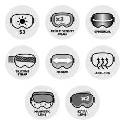 Masque de Ski Giro Contour Rs Black Bliss Vivid Onyx + Vivid Infrared