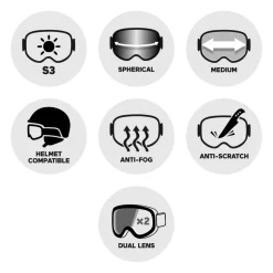 Masque de Ski Julbo Atmo Gris Orange Spectron 3 Flash Argent