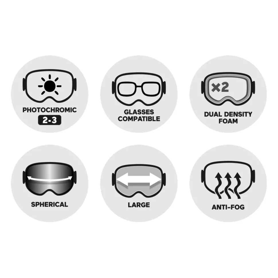 Masque de Ski Julbo Lightyear Otg Noir Gris Reactiv 2-3 Glare Control