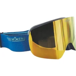 Masque de Ski Moken Vision One Blue Gold Orange Flash Gold + Pink Revo Orange Red