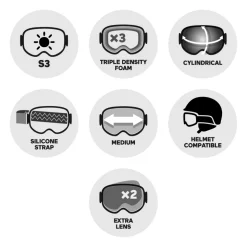 Masque de Ski Moken Vision One Blue Gold Orange Flash Gold + Pink Revo Orange Red