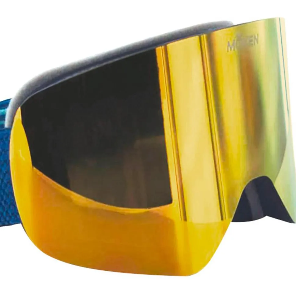 Masque de Ski Moken Vision One Blue Gold Orange Flash Gold + Pink Revo Orange Red