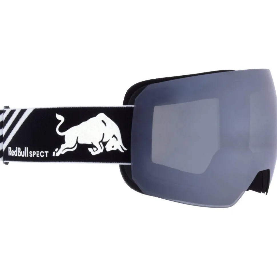 Masque de Ski Red Bull Spect Chute Matt Black White Smoke Silver Mirror + Cloudy Snow