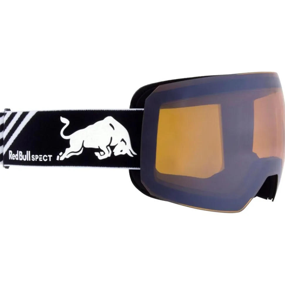 Masque de Ski Red Bull Spect Chute Matt Black White Smoke Silver Mirror + Cloudy Snow