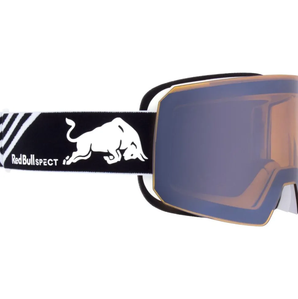 Masque de Ski Red Bull Spect Line Matt White Black IBoost Rose Green Mirror + Cloudy Snow