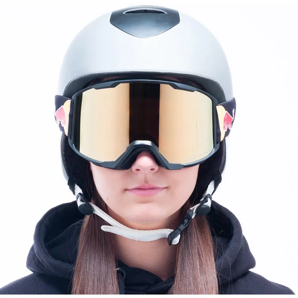 Masque de Ski Red Bull Spect Solo Matt Black Brown Gold Mirror Snow