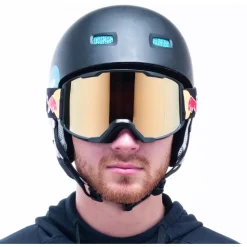Masque de Ski Red Bull Spect Solo Matt Black Brown Gold Mirror Snow