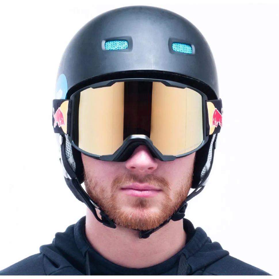 Masque de Ski Red Bull Spect Solo Matt Black Brown Gold Mirror Snow