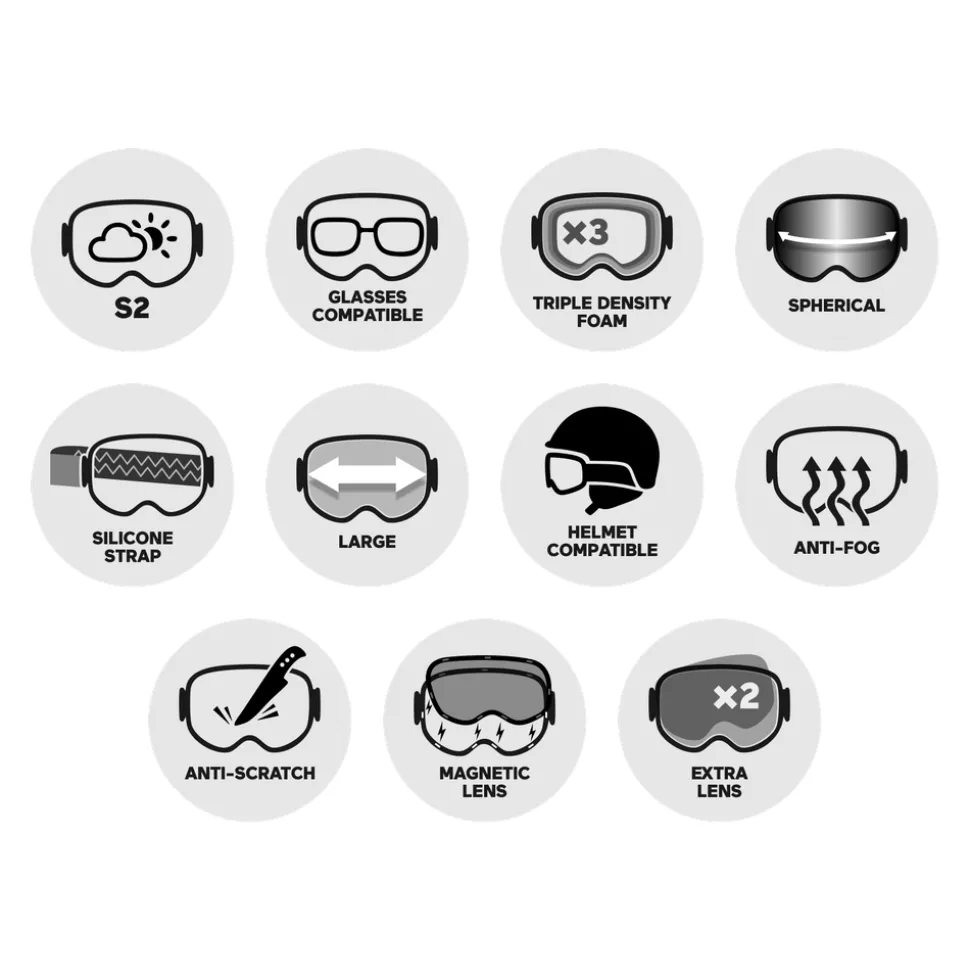 Masque de Ski Salomon Radium Prime Ebony Sigma Poppy Red + Sigma Apricot