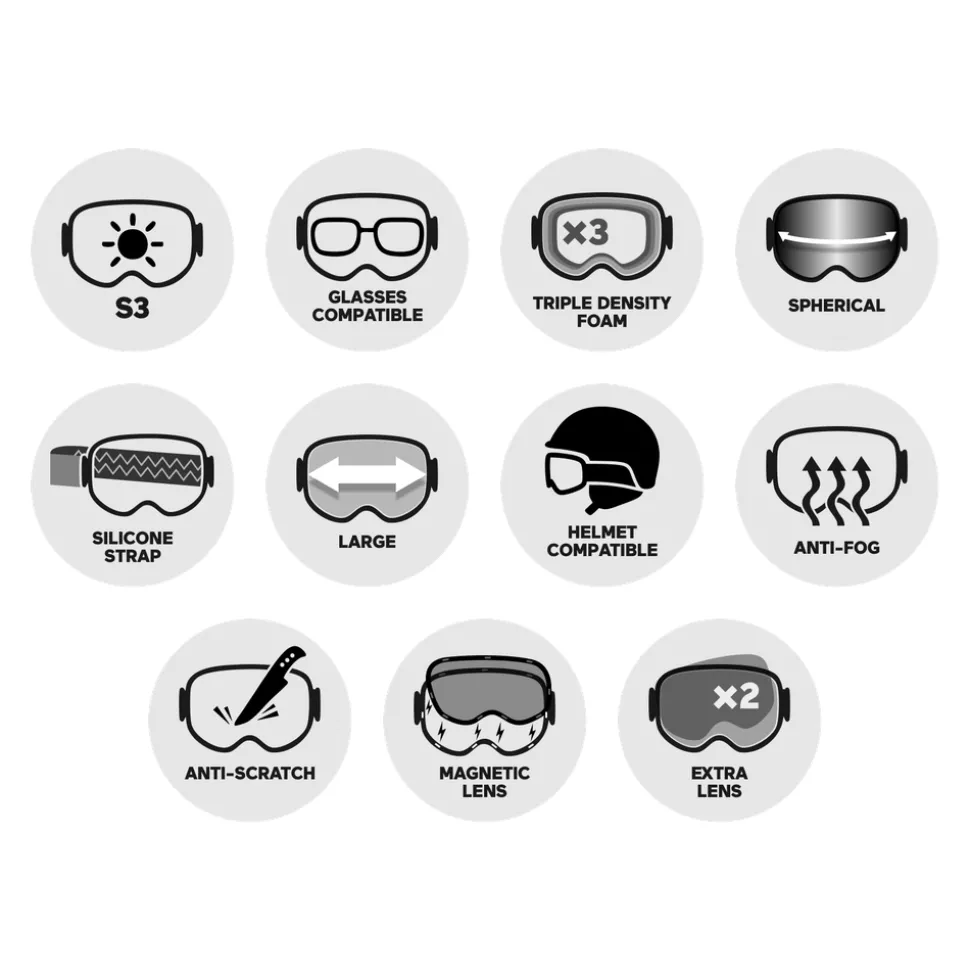 Masque de Ski Salomon Radium Prime Black Sigma Sky Blue + Sigma Ice Blue