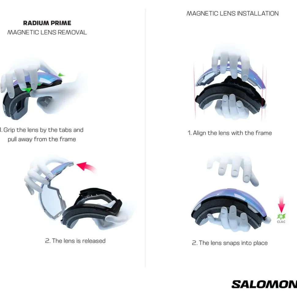 Masque de Ski Salomon Radium Prime Black Sigma Sky Blue + Sigma Ice Blue