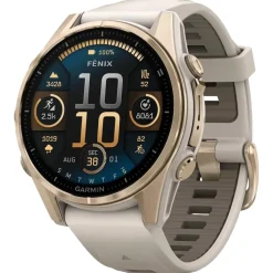 Montres GPS Garmin Fenix 8 Amoled Sapphire Soft Gold Gris Cendré Grès Foncé