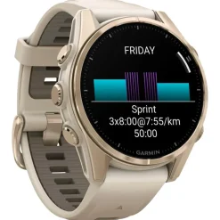 Montres GPS Garmin Fenix 8 Amoled Sapphire Soft Gold Gris Cendré Grès Foncé