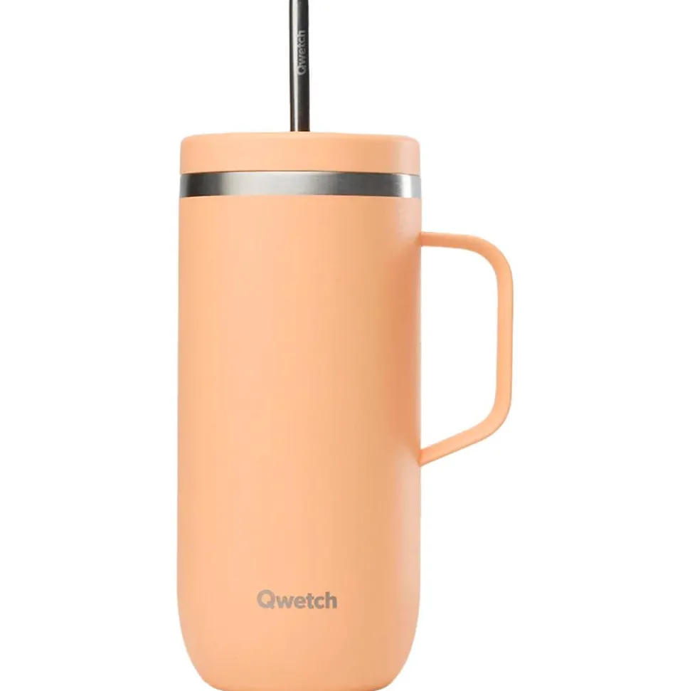 Mug Qwetch Cold Cup 600 ml + Anse Matt Pastel Abricot