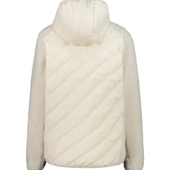 Polaire CMP Woman Jacket Hybrid Fix Hood Vaniglia