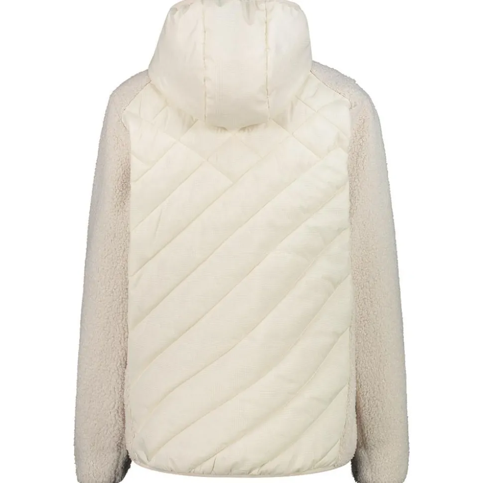 Polaire CMP Woman Jacket Hybrid Fix Hood Vaniglia