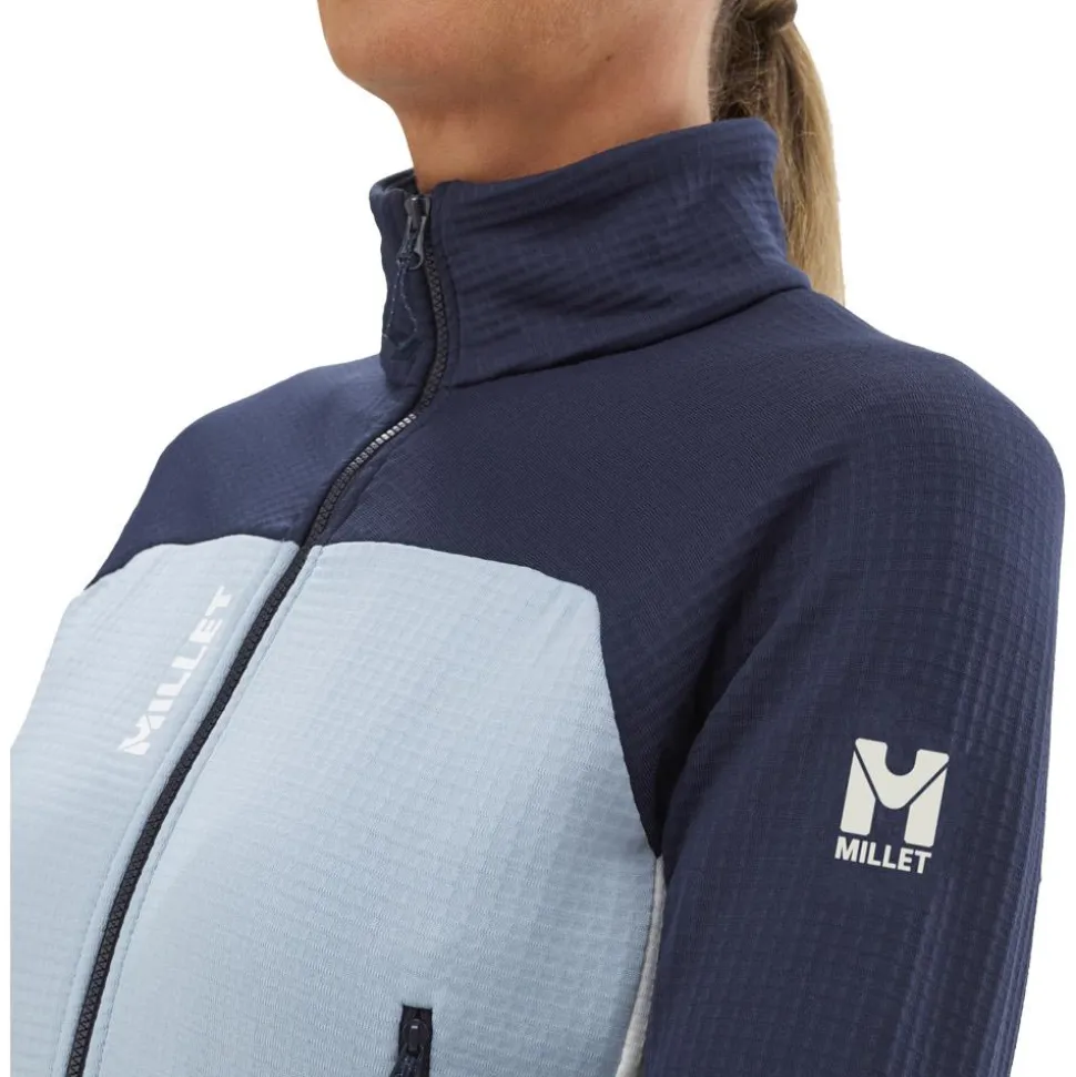 Polaire Millet Fusion Grid Jkt W Foggy Dew Saphir