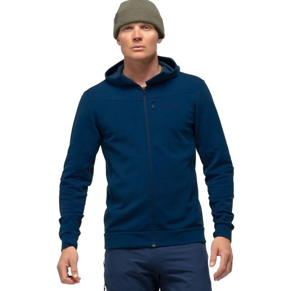 Polaire Norrona Falketind Warmwool2 Stretch Zip Hood Indigo Night