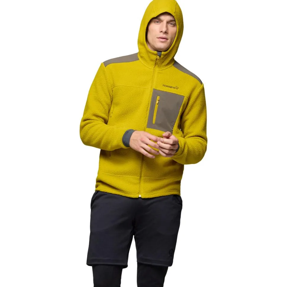 Polaire Norrona Trollveggen Warm 3 Zip Hood M's Golden Palm