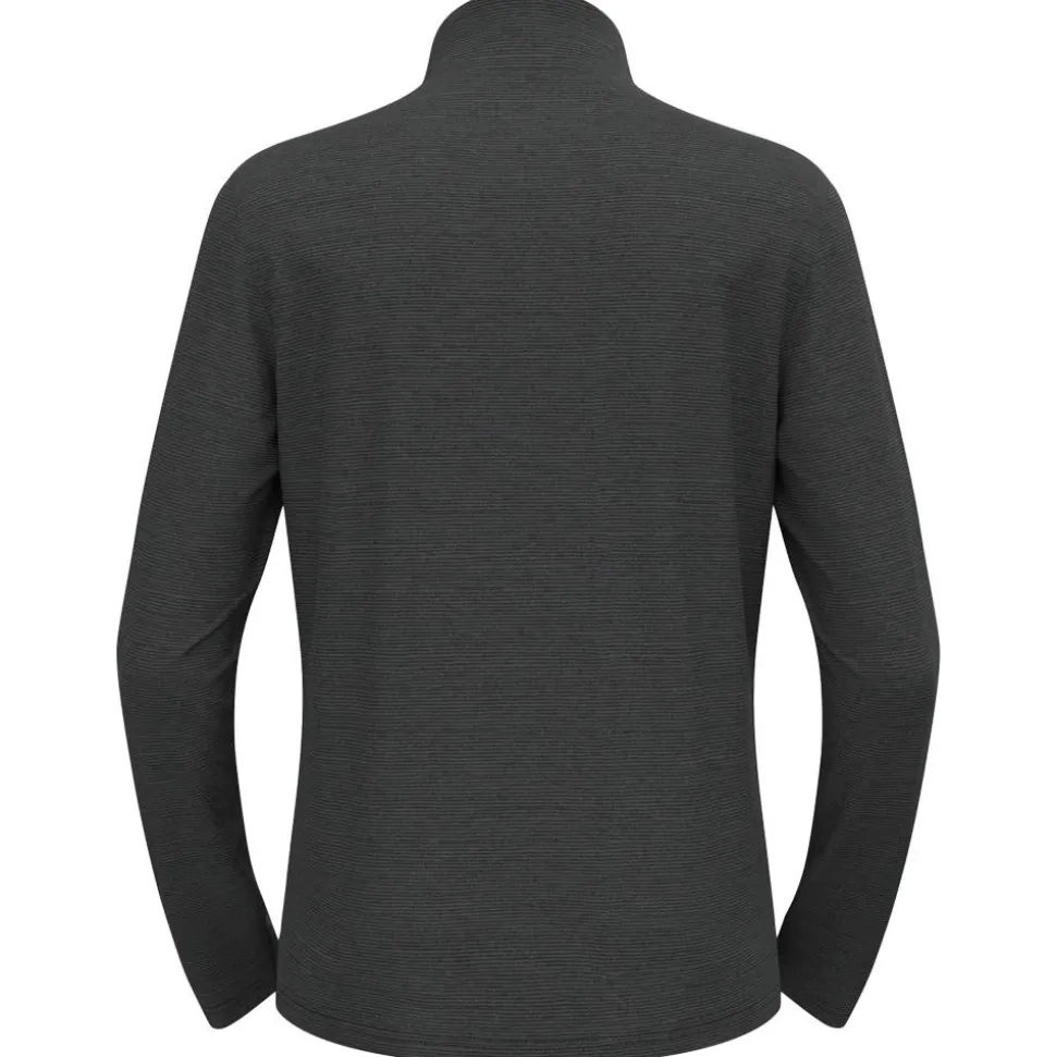 Polaire Odlo Roy Mid Layer 1/2 Zip Shale Grey Black Stripes