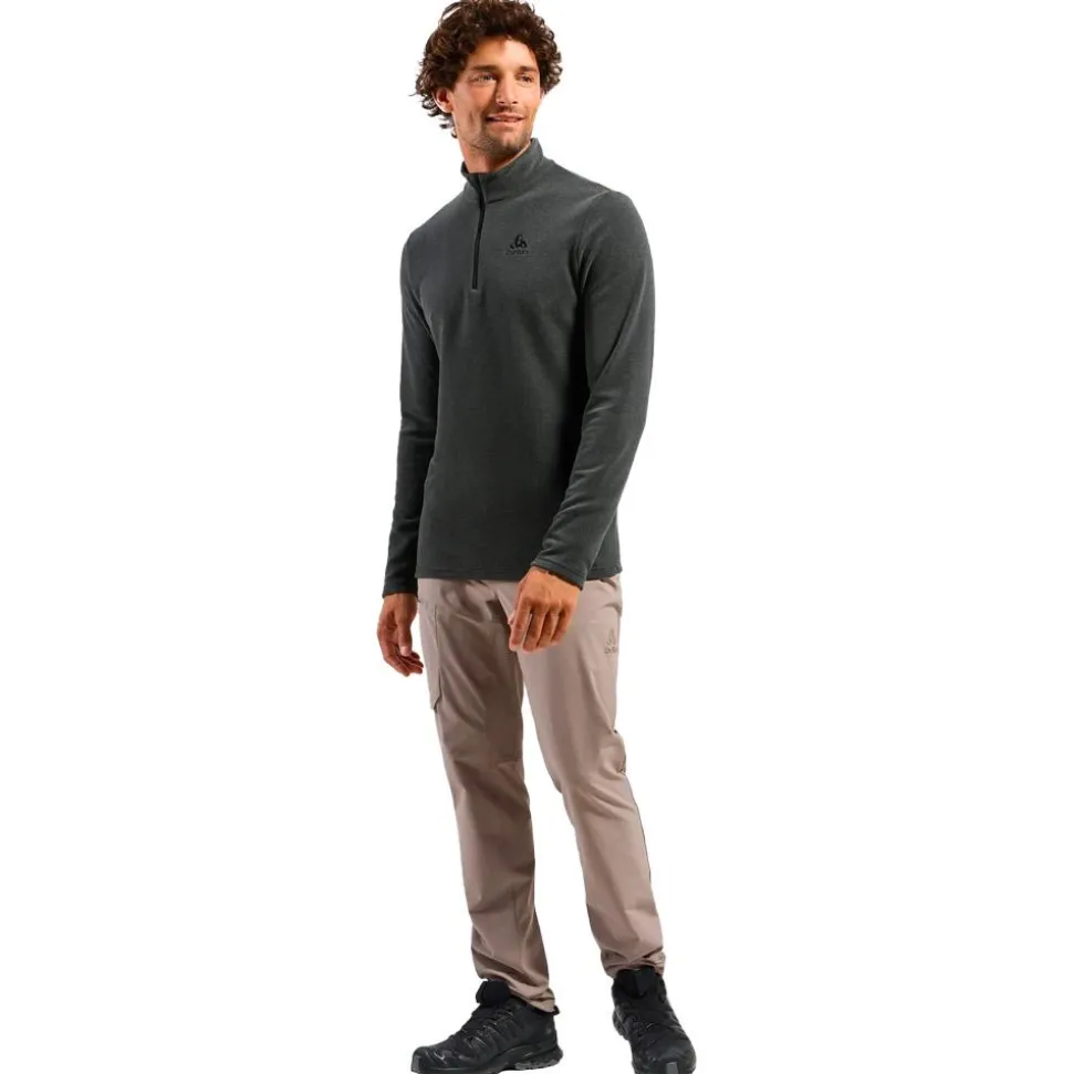 Polaire Odlo Roy Mid Layer 1/2 Zip Shale Grey Black Stripes