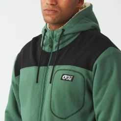 Polaire Picture Basement Plush Zip Hoodie Smoke Pine