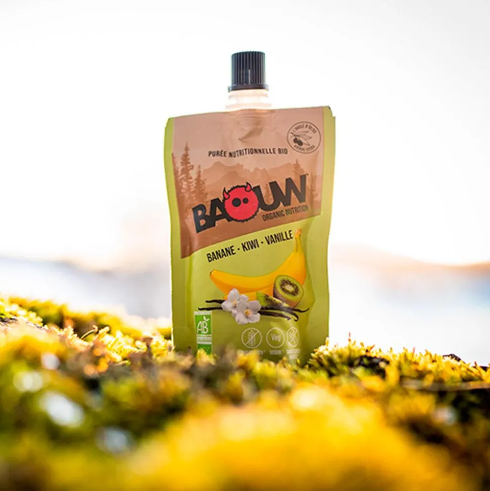 Purée Baouw Compotes Energétiques Bio 90g Banane - Kiwi - Vanille
