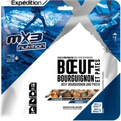 Repas Lyophilisé MX3 Bœuf Bourguignon & Pâtes 130 g.