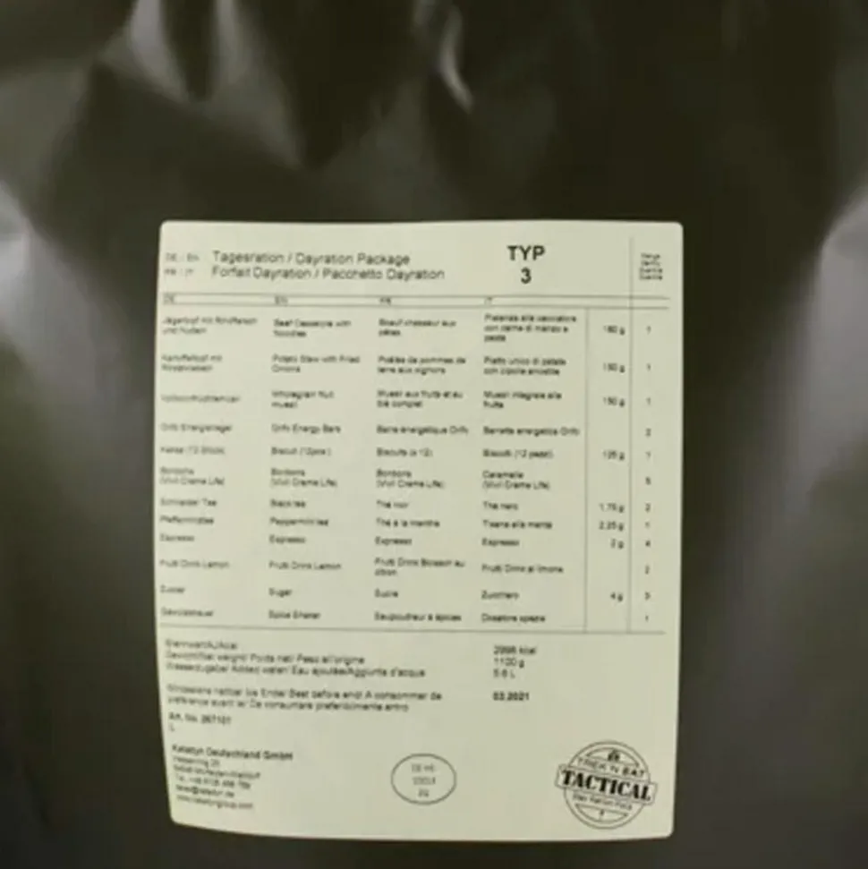 Repas Lyophilisé Trek'n Eat Day Ration Pack Type 4