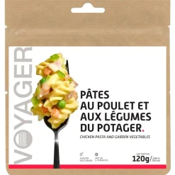 Repas Lyophilisé Voyager Pâtes Au Poulet & Aux Légumes Du Potager 120 g.