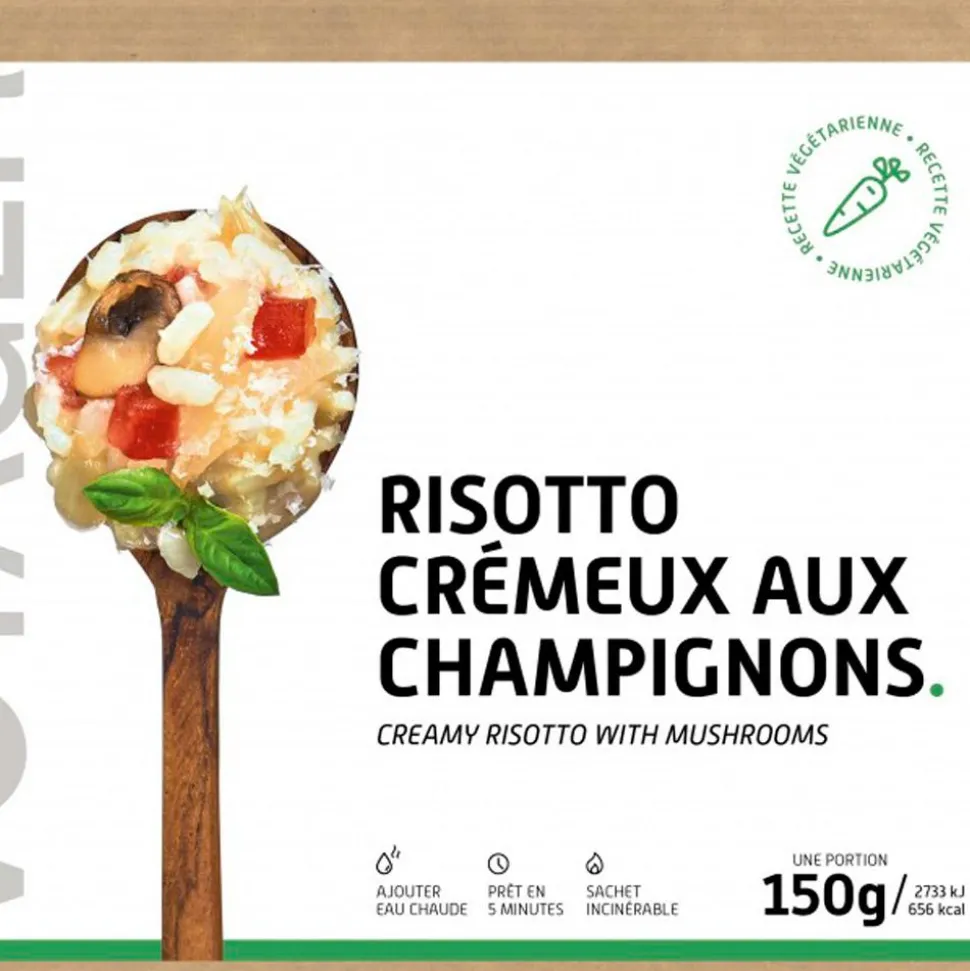 Repas Lyophilisé Voyager Risotto Crémeux Aux Champignons 150 g.