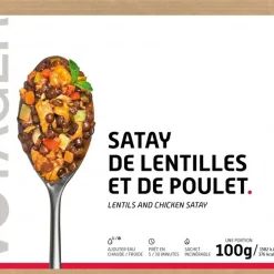 Repas Lyophilisé  Voyager Satay De Lentilles Au Poulet 100 g.