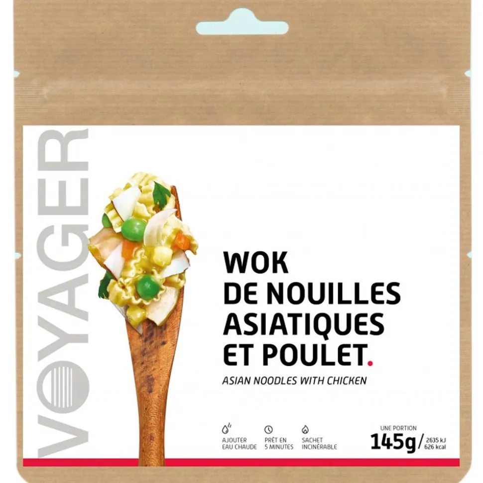 Repas Lyophilisé Voyager Wok De Nouilles Asiatiques Et Poulet 145 g.
