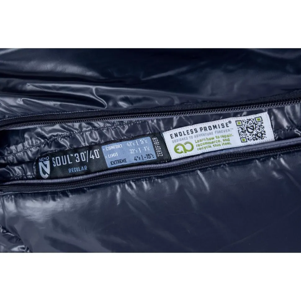 Sac de couchage Nemo Soul 30/40 Blue Granite Odyssey Gray Mango