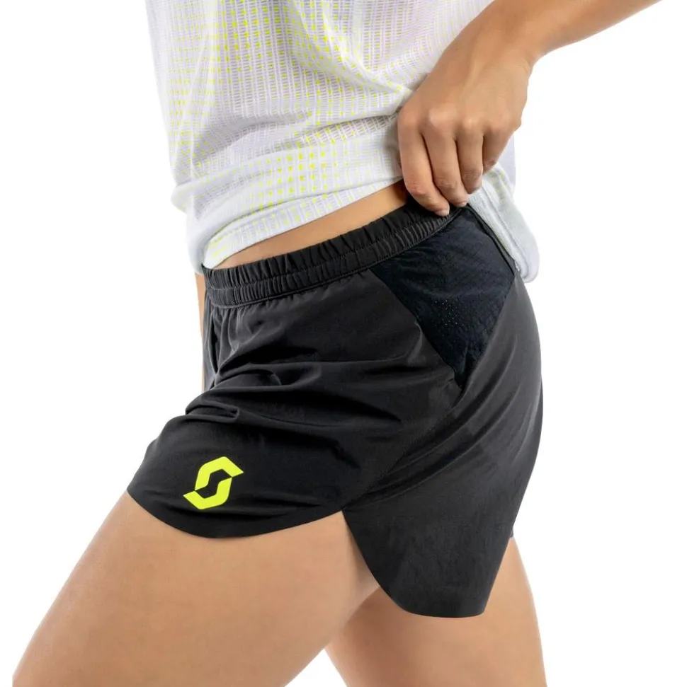 Short de trail Scott Split Shorts W's Rc Run Black Yellow