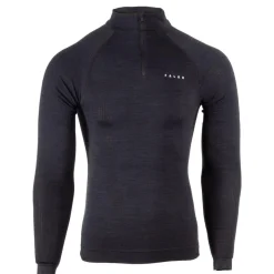 Sous-vêtement technique Falke Wool Tech Zip Shirt Regular Fit Black