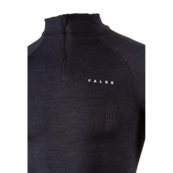 Sous-vêtement technique Falke Wool Tech Zip Shirt Regular Fit Black
