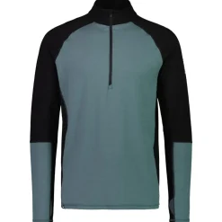 Sous-vêtement technique Mons Royale Europe M's Olympus Half Zip Burnt Sage Black