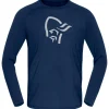 Sous-vêtement technique Norrona PureUll Long Sleeve M's Indigo Night