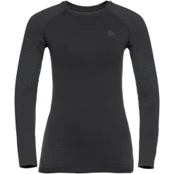 Sous-vêtement technique Odlo Performance Warm Eco Top Crew Neck Ls Wmn Black Graphite Grey Black