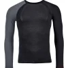Sous-vêtement technique Ortovox 120 Comp Light Long Sleeve M Black Raven