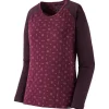 Sous-vêtement technique Patagonia W's Cap Midweight Crew Fire Floral Night Plum