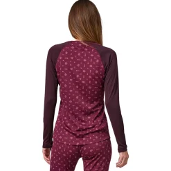 Sous-vêtement technique Patagonia W's Cap Midweight Crew Fire Floral Night Plum